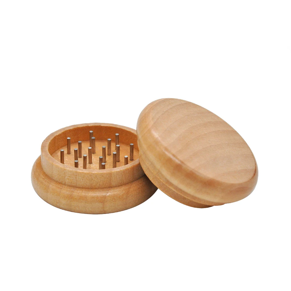 

1pc 2 Layers Wood And Alloy Tobacco Spice Herb Grinder Weed Crusher Hand Muller Mill Tool Grinders Kitchen Tools