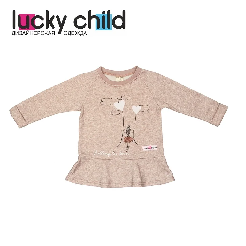 Платья-туника Lucky Child для девочек, арт. 54-63fb(Любимая девочка) [сделано в России, от 2-х дней]