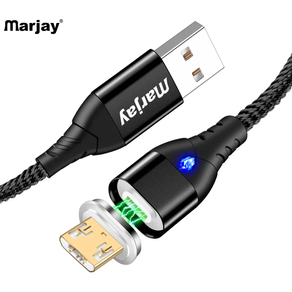 Магнитный кабель Micro USB Marjay для быстрой зарядки Xiaomi Android мобильный телефон