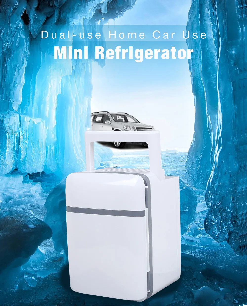 

Mini Refrigerator Home Car Use 10L 28dB Semiconductor Systerm Eco-friendly Long Life Dual-use Cooler Warmer 12V 220V EU Plug
