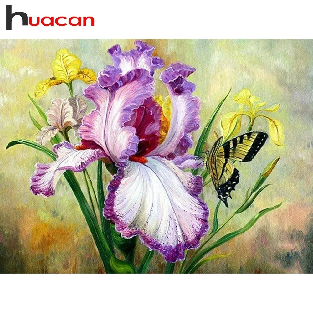 

Huacan Diamond Embroidery Floral Pictures Of Rhinestones Diamond Painting Full Square Flower Diamond Mosaic Home Decoration