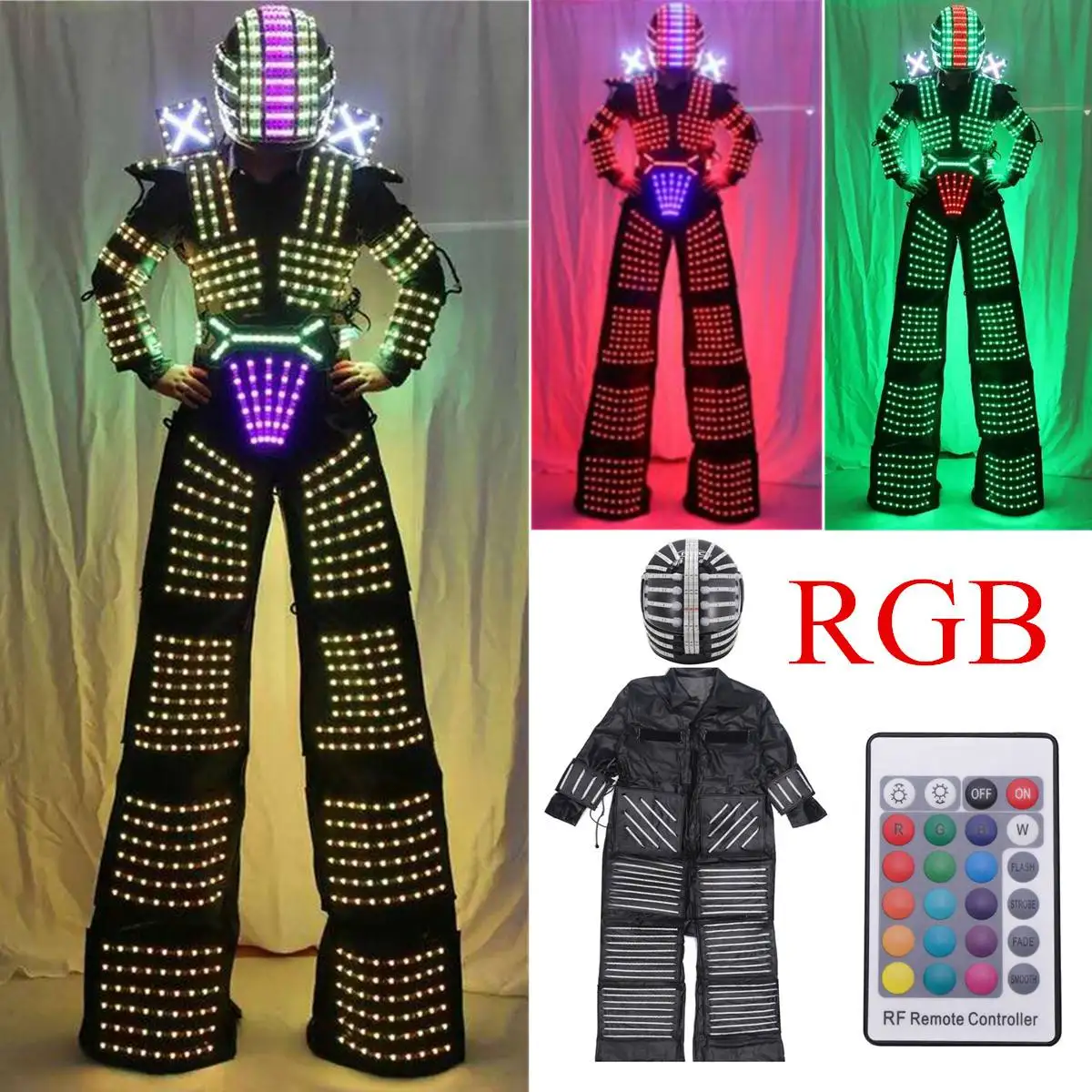 

LED Lights Costumes Display Costume LED Robot Suit For Party Performance Clothes Electronic Music Festival DJ Show Props