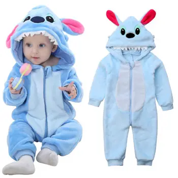 

3M-4T Kids Baby Boys Rabbit Ear Stitch Flannel Thick Zipper Hooded Romper Jumpsuit