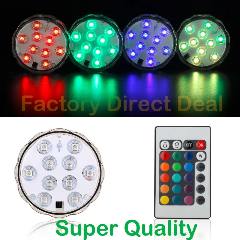 

3AAA Battery Operated Remote Controlled 10 Multicolors RGB LED Vase light,7CM Submersible Waterproof Mini Led Light For Decor