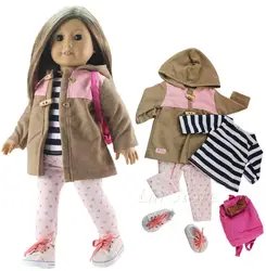 5 шт Одежда для кукол наряд Одежда + сумка + обувь для 18 дюймов американской куклы много Стиль для выбора A15