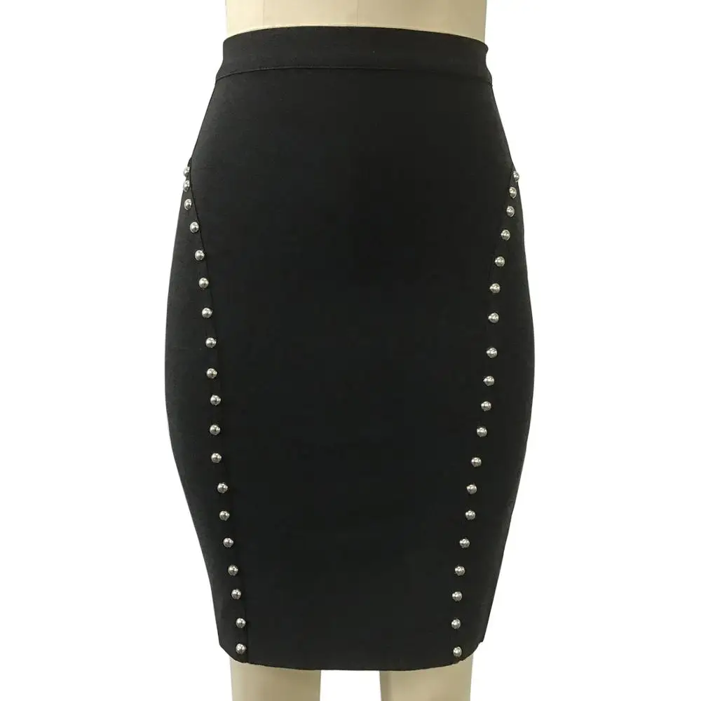 

KAOUYOU Black Pearl Skirt Mini Bodycon Bandage Skirts Outfit Pencil Skort Clubwer Plus Size Wholesale W004