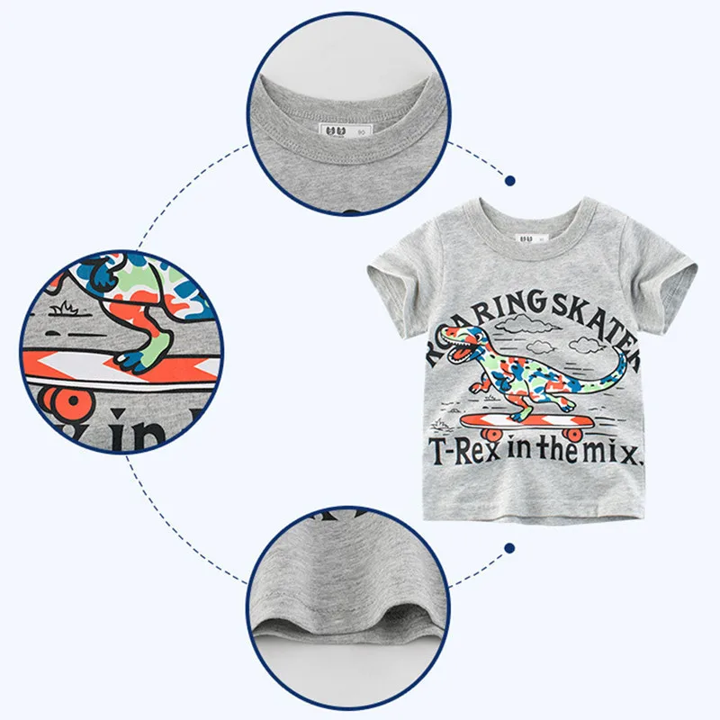 Cartoon Print Baby Boys Dinosaur T Shirt For Summer Infant Kids Boys Girls T-Shirts Clothes Cotton Toddler Tops Cartoon Print Baby Boys Dinosaur T Shirt For Summer Infant Kids Boys Girls T-Shirts Clothes Cotton Toddler Tops