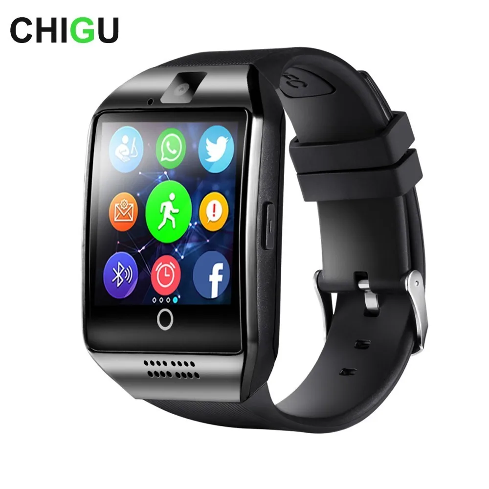 

New CHIGU Q18 Bluetooth Smart Watch With Touch Screen Camera Support TF Sim Card for Android Phone Men Smartwatch