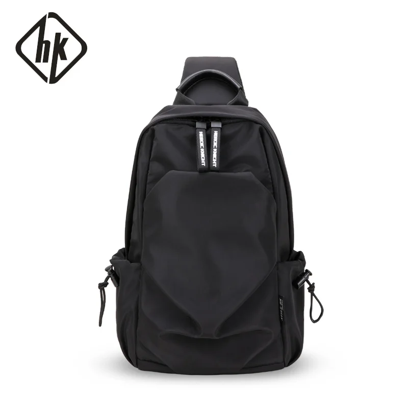 

Hk Crossbody Bags for Men Messenger Chest Bag USB Charging Pack Casual Bag Waterproof Single Shoulder 2019 New Fashion Packs