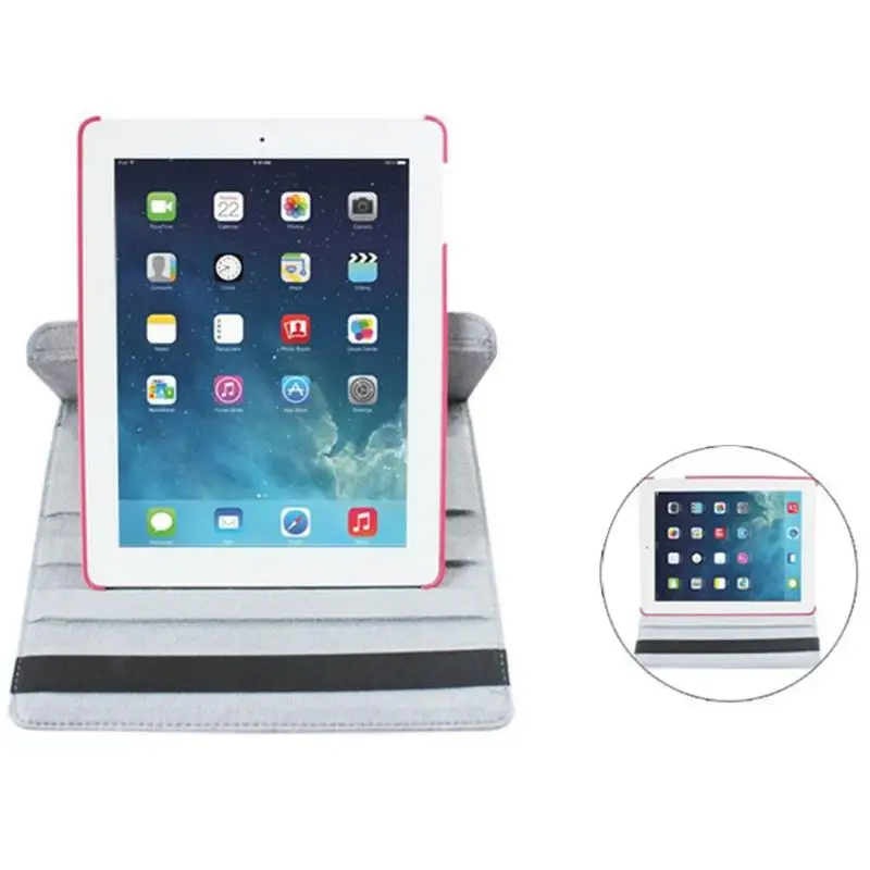 

360 Degree Rotated PU Leather Litchi Pattern Protective Case Stand for iPad