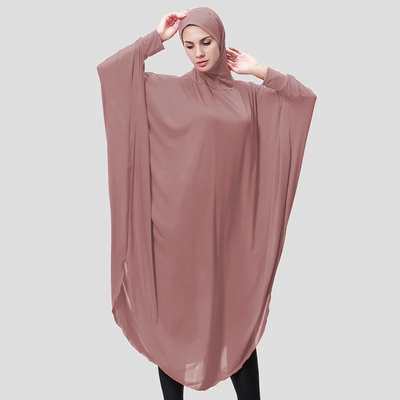 Мусульманские женщины длинный хиджаб исламский Рамадан арабский женский однотонный шарф головной платок Ближний Восток Халат с капюшоном хиджаб в виде накидки платье