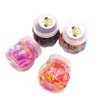 

4 Pack Multicolor Elastic Disposable Rubber Hair Bands Hair Ties for Little Girls