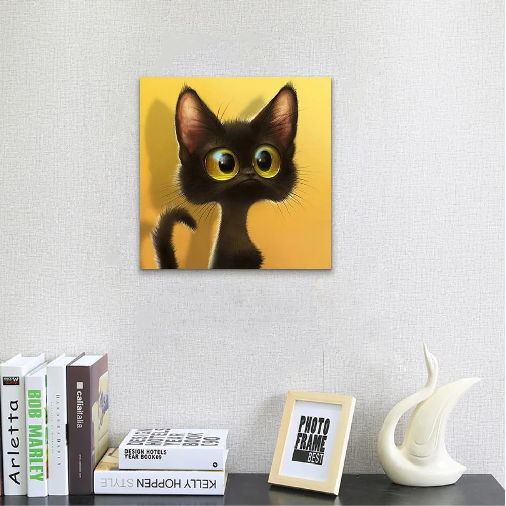 1 шт. Нетканая живопись маслом Кот на настенные постеры картина стены искусства дома гостиной украшения животных