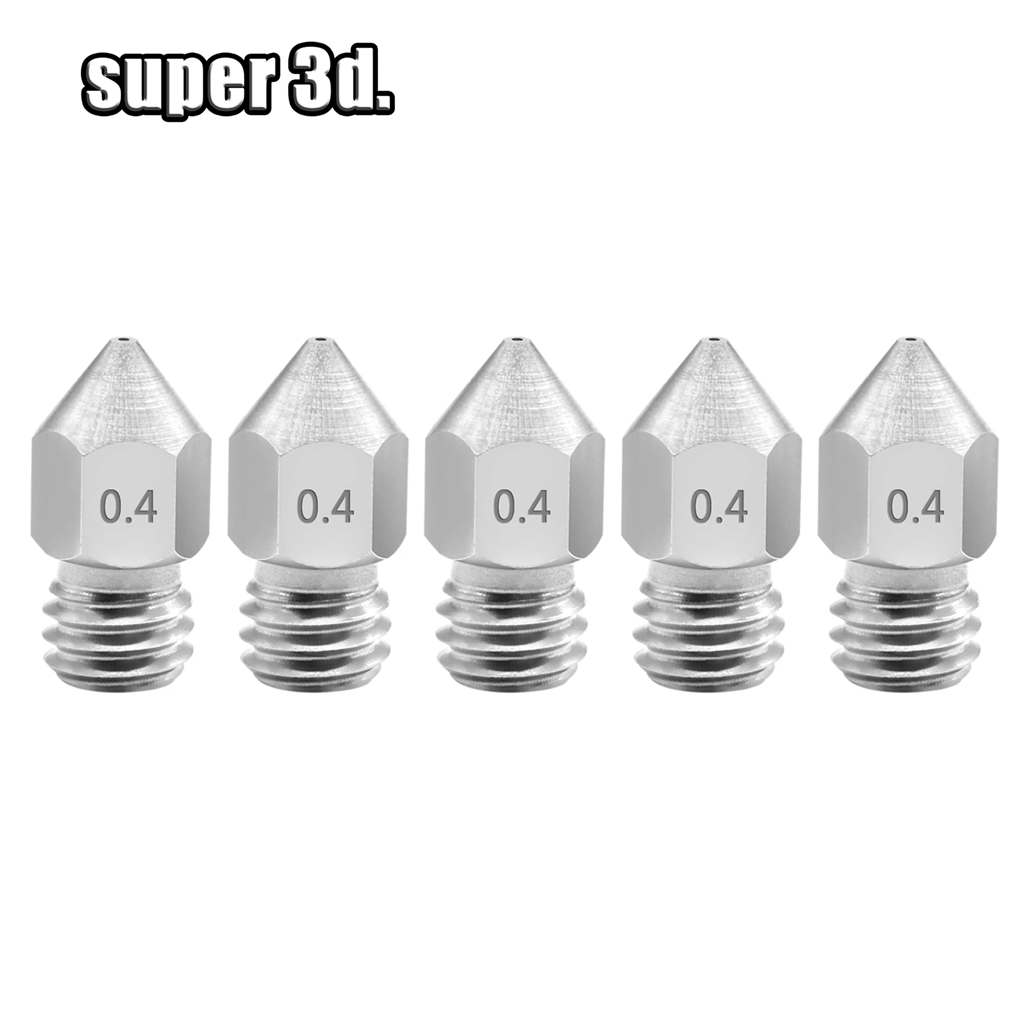 1pcs MK8 Hardened steel Die Steel Nozzle 0.4mm M6 threaded for 1.75mm filament 3D printer parts