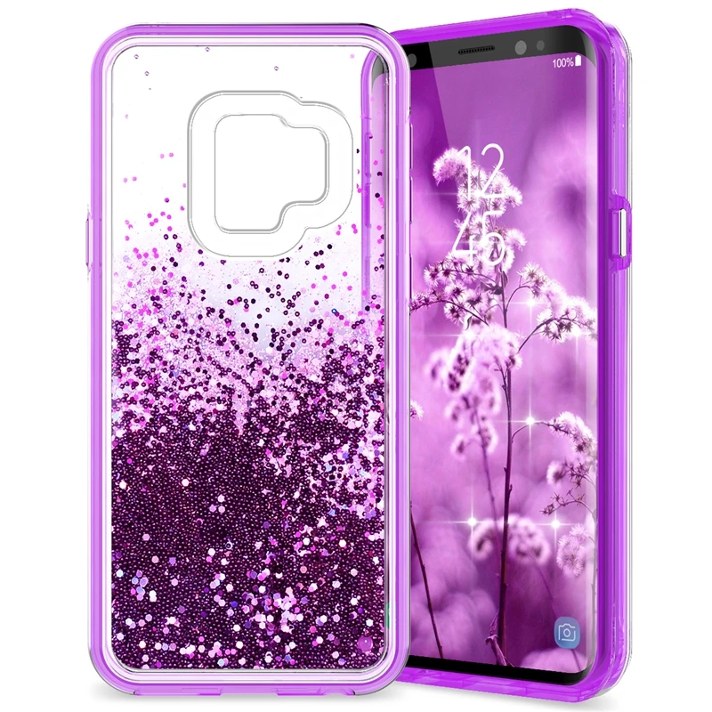 

GrandEver 2 in 1 Hard Quicksand Case For Samsung Galaxy S9 Cover For Glitter Bling Dynamic Liquid Capa For Samsung Galaxy S9plus
