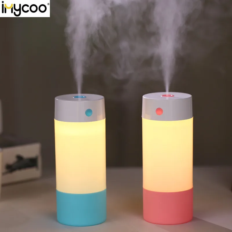 

IMYCOO 250ML Ultrasonic Air Humidifier Timing 6h Car Air Freshener Mute Colourful Essential Diffuser USB with LED Warm Light