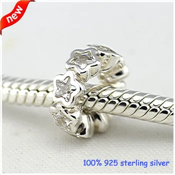 

Fits Pandora Bracelets Original Genuine 925 Sterling Silver Starshine Bead Clear CZ Charms Beads for Jewelry Making Kralen