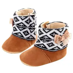 Для малышей младенческой обувь для девочек зимние сапоги на мягкой подошве для младенцев кроватки обувь (0 ~ 6 месяцев Длина: 4,3 дюйма США: 2,5