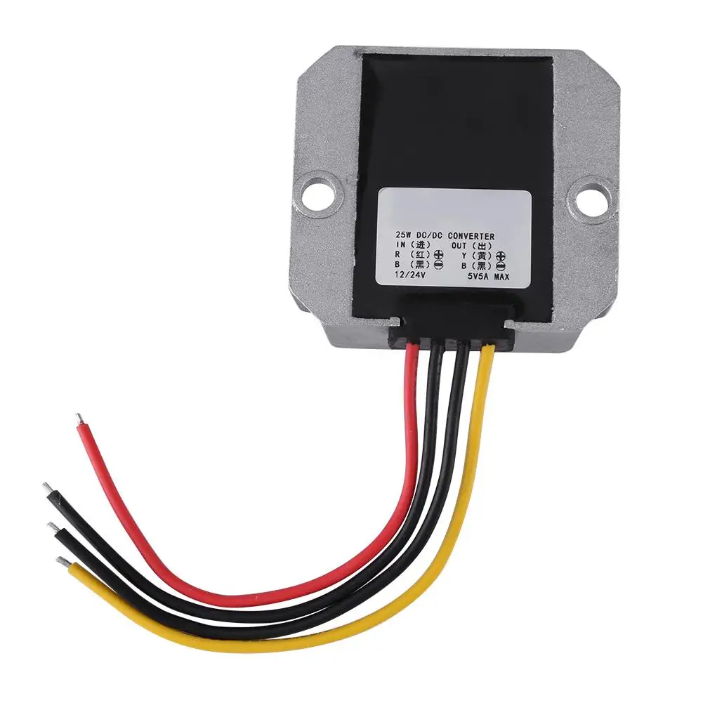 DC 12V/24V To 5V понижающий модуль напряжения 5A 25W преобразователь источника питания