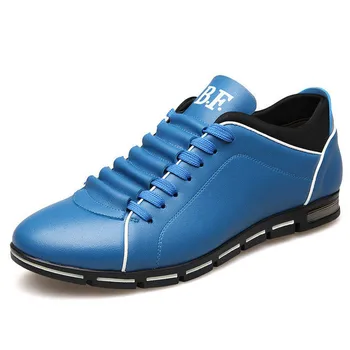 

Big Size 38-48 Handmade Men Casual Shoes Fashion Leather Shoes Male Summer Men Comfortable Flat Sneaker Black&Blue&Wine Red