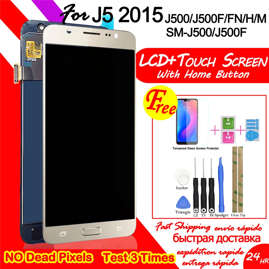 

LCD Display for Samsung Galaxy J5 2015 J500 J500H J500FN J500F J500M /DS Touch Screen Digitizer Assembly with Home Button