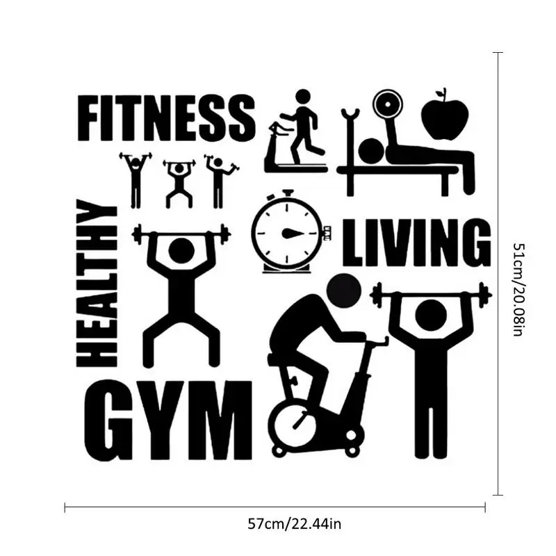 Wall Decal Vinyl Wall Decoration Living Room Fitness Words Healthy Lifestyle Gym Motivation Stickers Wall Stickers Aliexpress