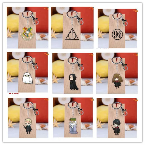 

OHCOMICS Hogwarts Gryffindor Harri Potter The Deathly Hallows Symbol Keychain PVC Pendants Key Rings Jewelry Keychains Gift