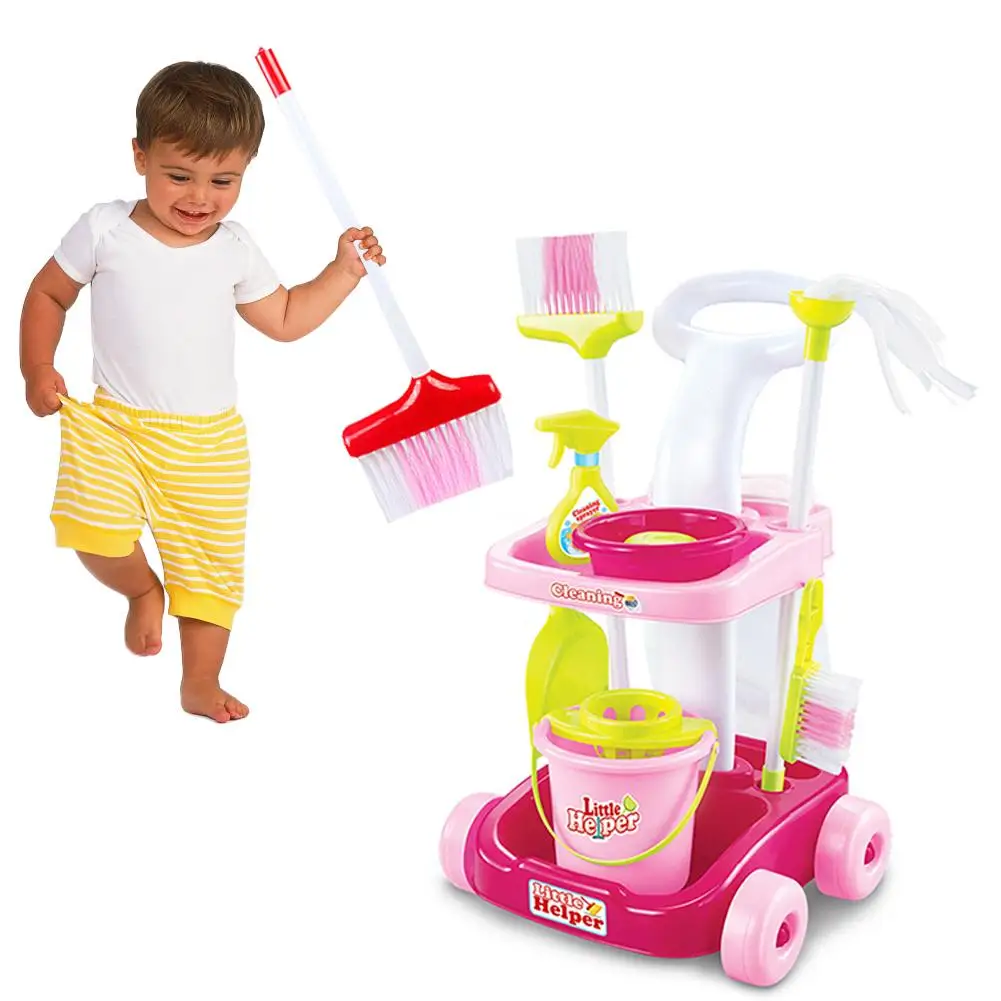 التعليمية محاكاة تنظيف أداة مجموعة مكنسة كهربائية دلو مدبرة ترولي أدوات التنظيف لعبة للأطفال التعليمية محاكاة تنظيف أداة مجموعة مكنسة كهربائية دلو مدبرة ترولي أدوات التنظيف لعبة للأطفال