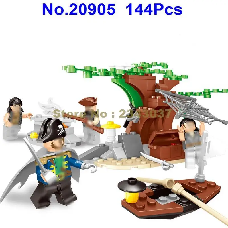

20905 144pcs Pirate Ship Shipping Treasure Hunt 4 Figures Building Block