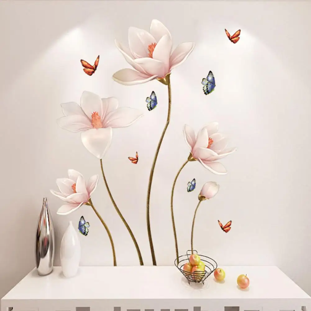 

Removable 3D Flower Emboss Wall Sticker Home Office Living Room Bedroom Decoration Wall Art Poster Stickers Decal