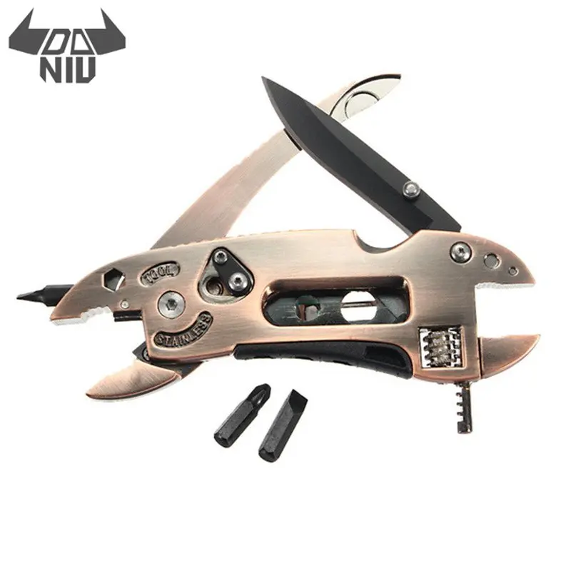 

DANIU Multitool Set Bronzed Pliers Pocket Knife Screwdriver Set Kit Adjustable Wrench Jaw Spanner Repair Tool for Outdoor