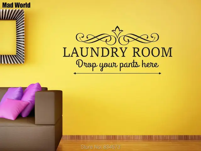laundry room drop your pants here utility room wall art stickers