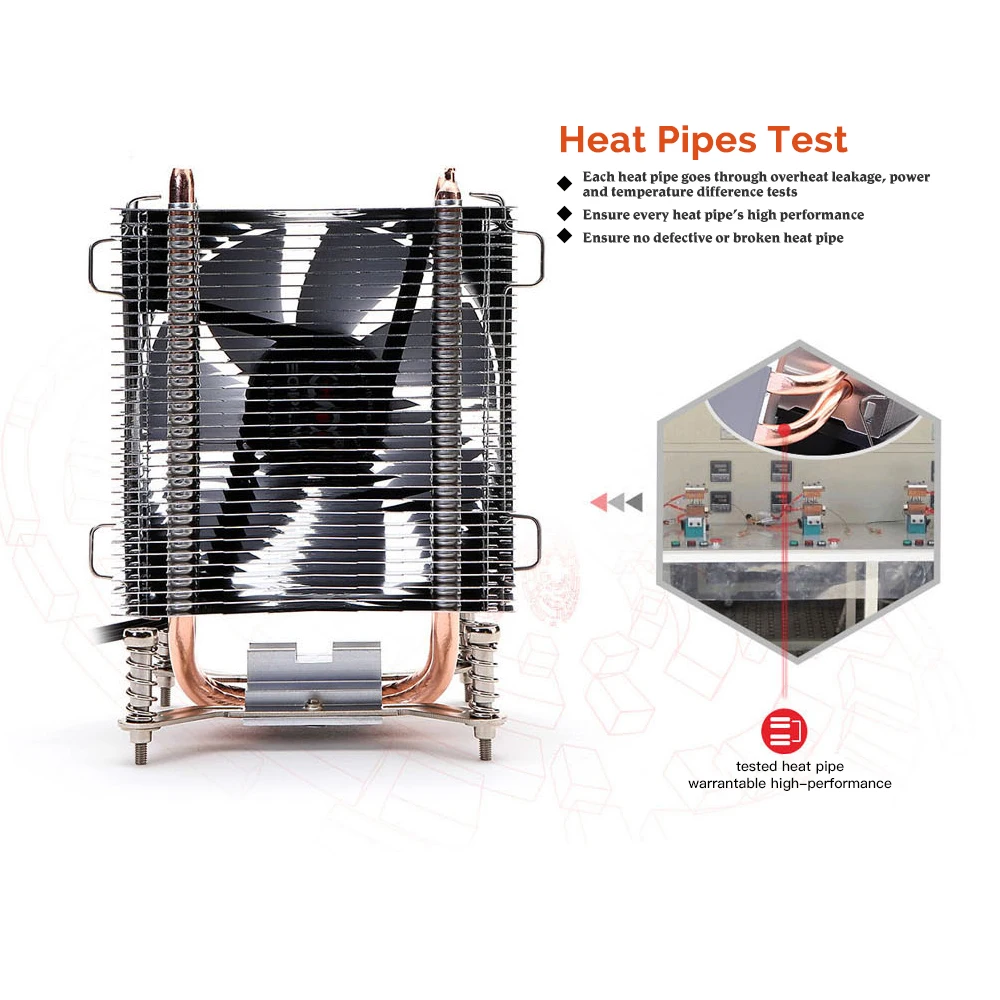 SOPLAY кулер для процессора, 2 тепловые трубки, 3pin вентилятор для процессора, компьютер для Intel LGA 1150 1151 1155, 1156, Охлаждающий радиатор для процессора