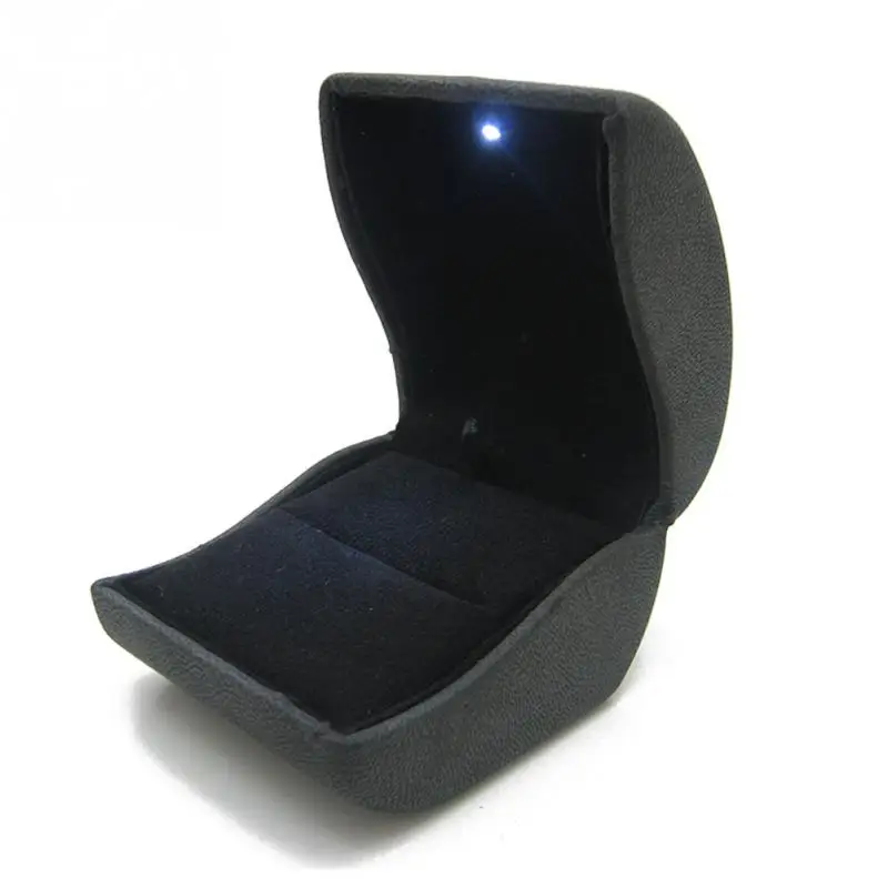 

1Pc Ring Case LED Lovely Packaging Ring Box Earrings Wedding Fashion Jewelry Organizer 70*80*55mm #05