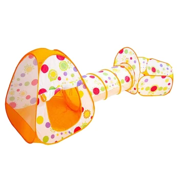 

3in1 Toys Tent Foldabling Pop Up Tunnel Basketball Game Portable Outdoor Baby Play Tents house Hut For Kids 300 x 120 x 95 cm