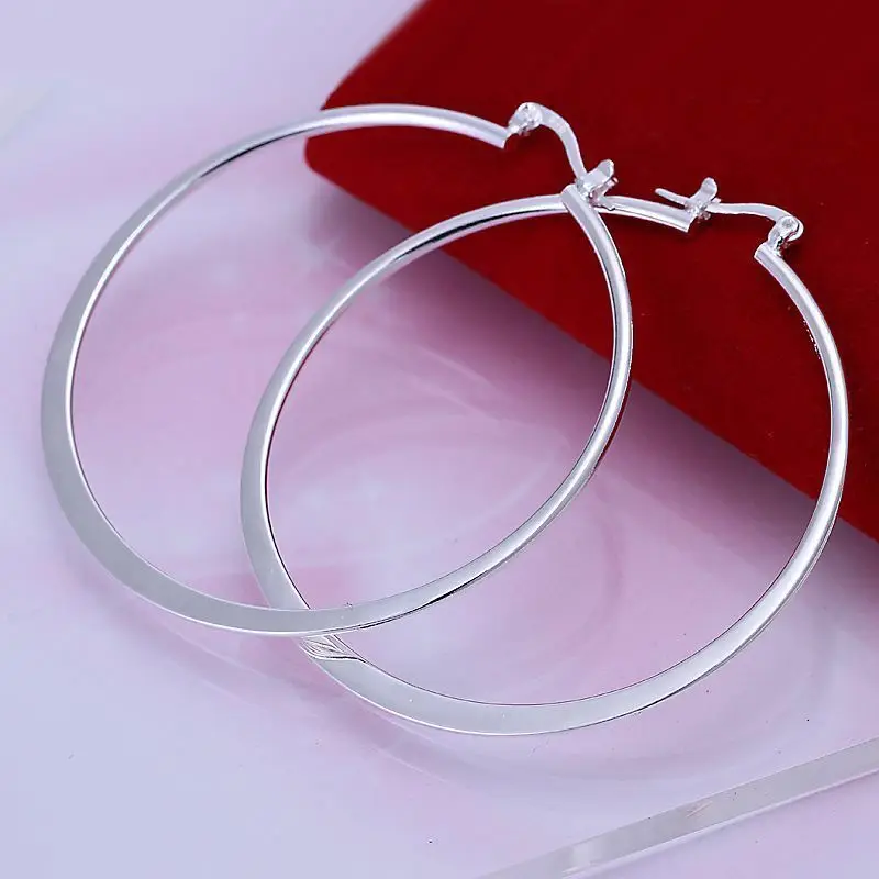 

Copper LARGE BANGLE SLEEPER CIRCLE HOOP EARRINGS LADIES GIFT ROUND Fashion Exaggerated Hoop Ear Loop Smooth Circle Jewelry