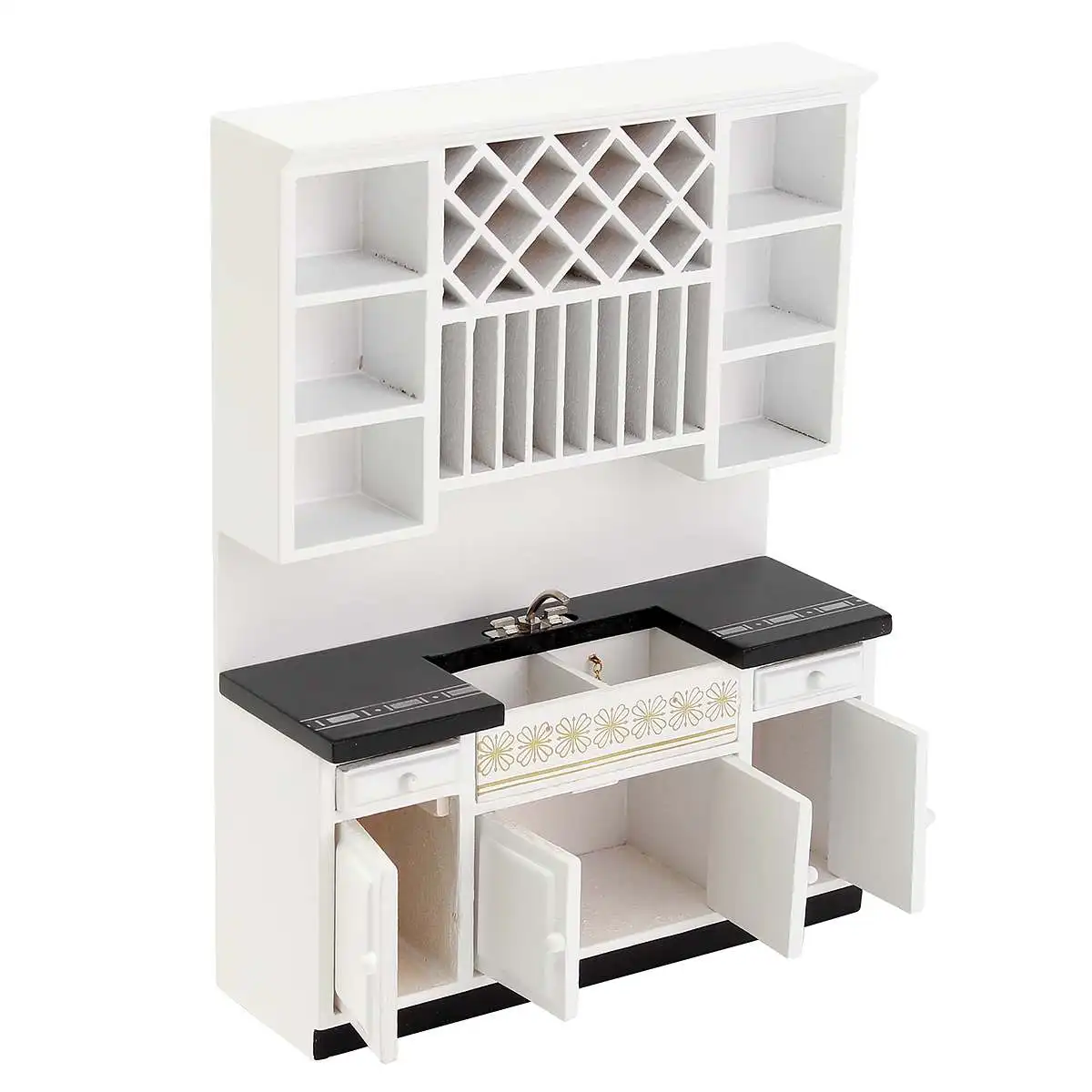 3 قطعة/المجموعة DIY خشبية مجموعة خزان دمية أثاث مصغر المطبخ حوض المحمصة مجموعات الالعاب للأطفال الاطفال