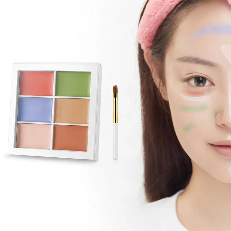 

Six-Color Oil Control Concealer Cover Acne Marks Scar Invisible Pore Concealer Natural Waterproof Lasting Concealer Plate