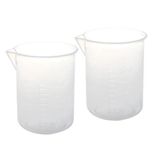 2 шт 50 мл лабораторный пластиковый мерный стакан для жидкостей прозрачный
