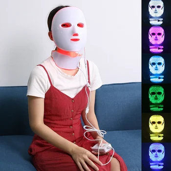 

7 Colors Photon Electric LED Facial Mask Skin Rejuvenation Face Neck Skin Tightening Acne Wrinkle Beauty Machine