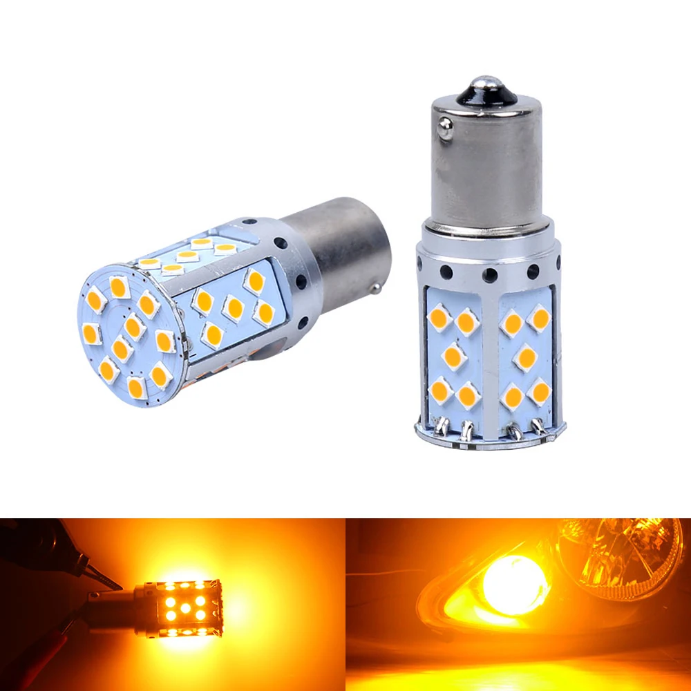 Turn Signal Lights Amber Lighting 1156 BAU15S PY21W LED Bulb 3030 35SMD
