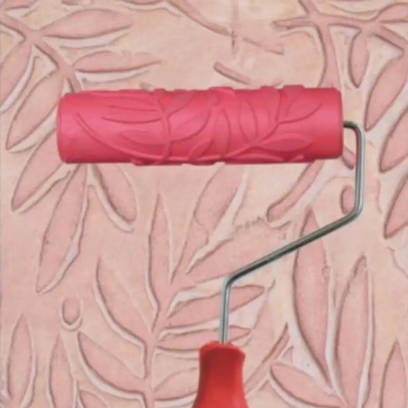 

7 Inch Rubber Roller Embossed Texture Pattern Paint Roller Home Decoration Paint Brush Leaves Pattern Roller