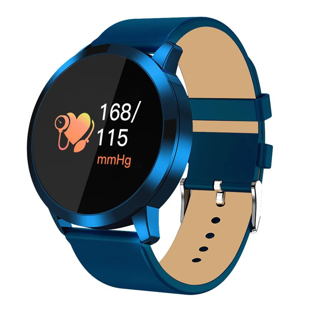 

MOCH-Q8 Smart Watch Oled Color Screen Smartwatch Women Fashion Fitness Tracker Heart Rate Monitor Blue Belt
