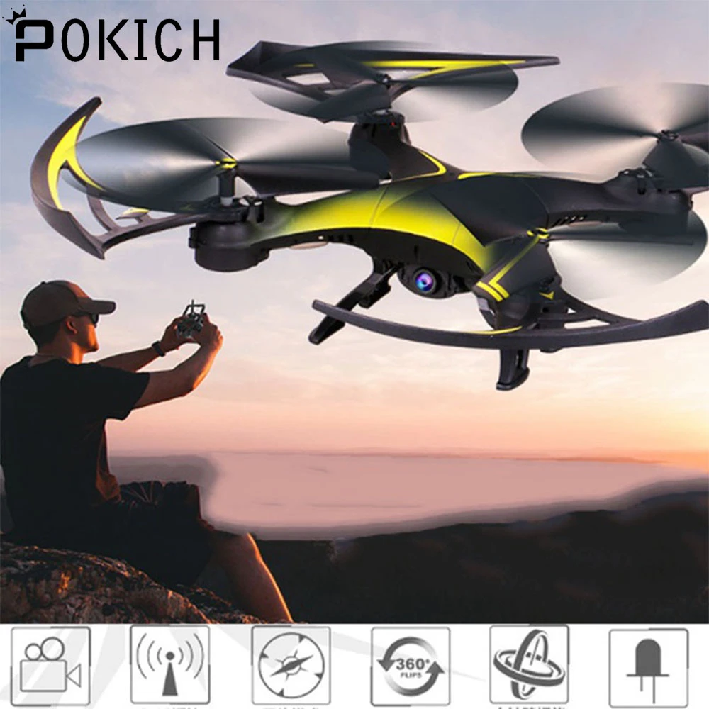 

Pokich Remote Control Drones with 200W PixelsHD Camera Quadcopter Drone Electronic Kid Toy Children Aerial Photography - A