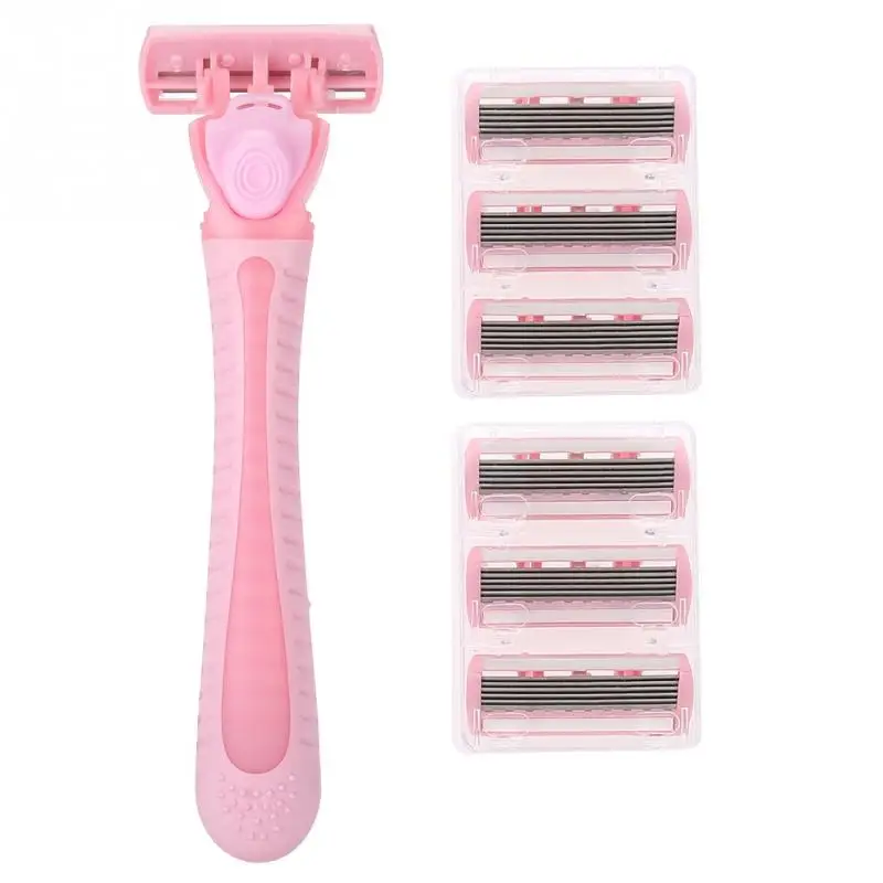 6PC Six layer Female Razor Blades Women Body Hair Removal Manual