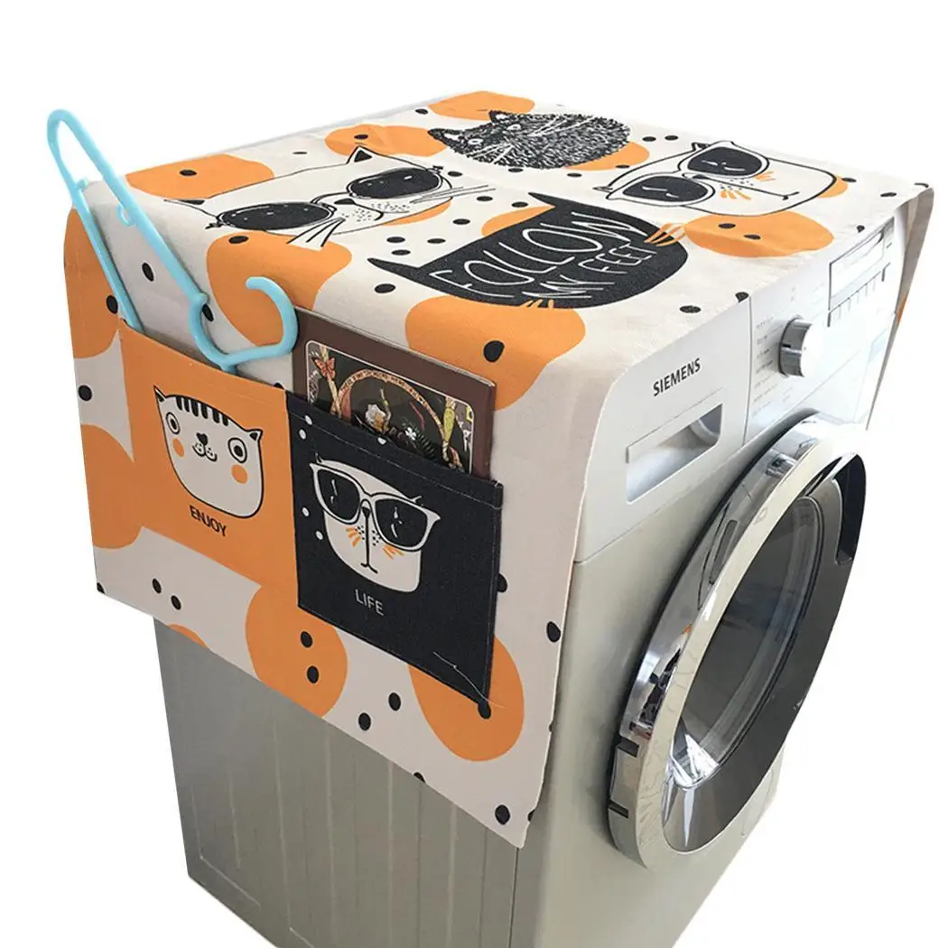 

Roller Washing Machine Cover Cartoon Animal Dust Pattern Proof Covers Square Multicolor