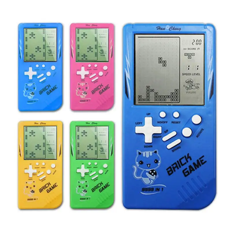 

Retro Classic Handheld Tetris Game Console Portable Children Mini Nostalgic Built Large Screen Tetris Game Machine Random Color