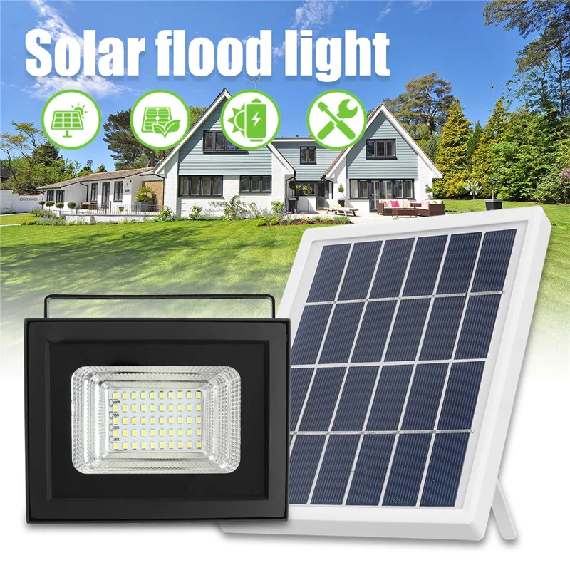 

50Led Solar Floodlights With Charging Display Lighting Control+Manual Waterproof Outdoor Lighting LED Spotlight Garden Lamps