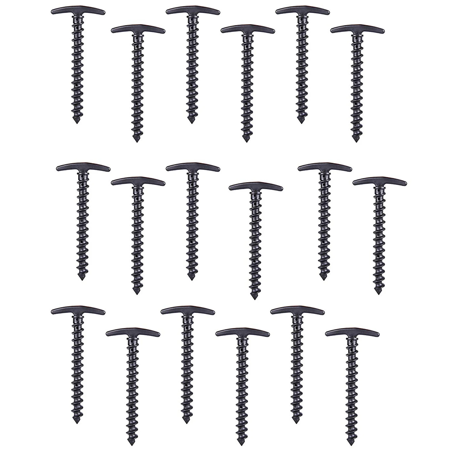 

PACK OF 18- Strong Plastic Screw Spiral Tent Peg Stakes Nail Outdoor Camping Awning Trip