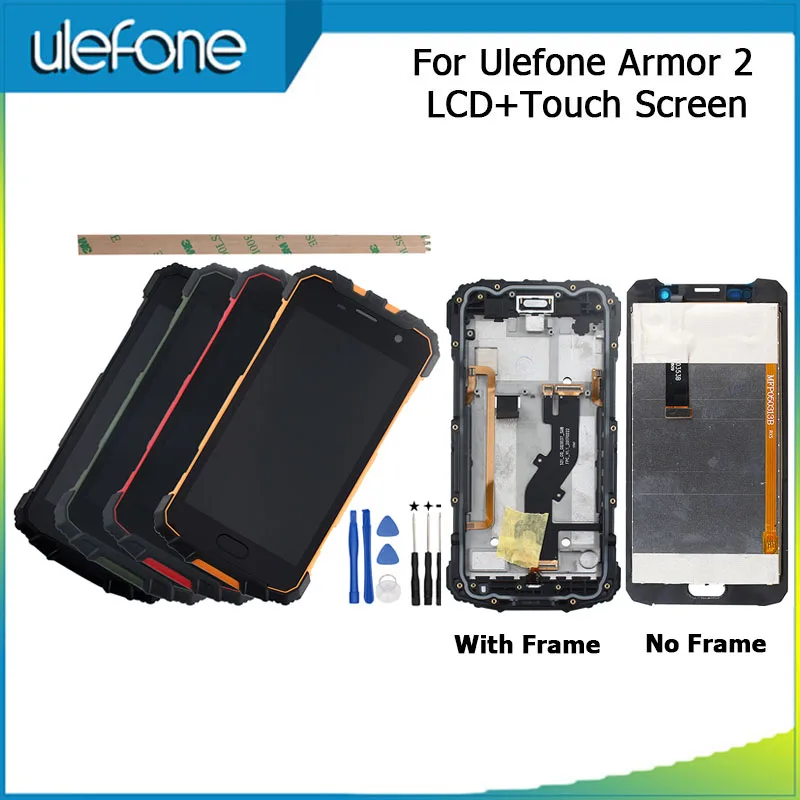 Для Ulefone Armor 2 ЖК дисплей и сенсорный экран + рамка идеальные запасные части для